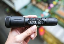 Review đèn pin Elzetta Bravo B453: dùng chóa phản xạ thay vì TIR, 600 Lumens, ánh sáng đẹp!